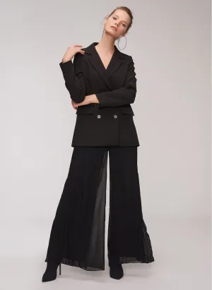 13776 Black Wide Leg Chiffon Pants