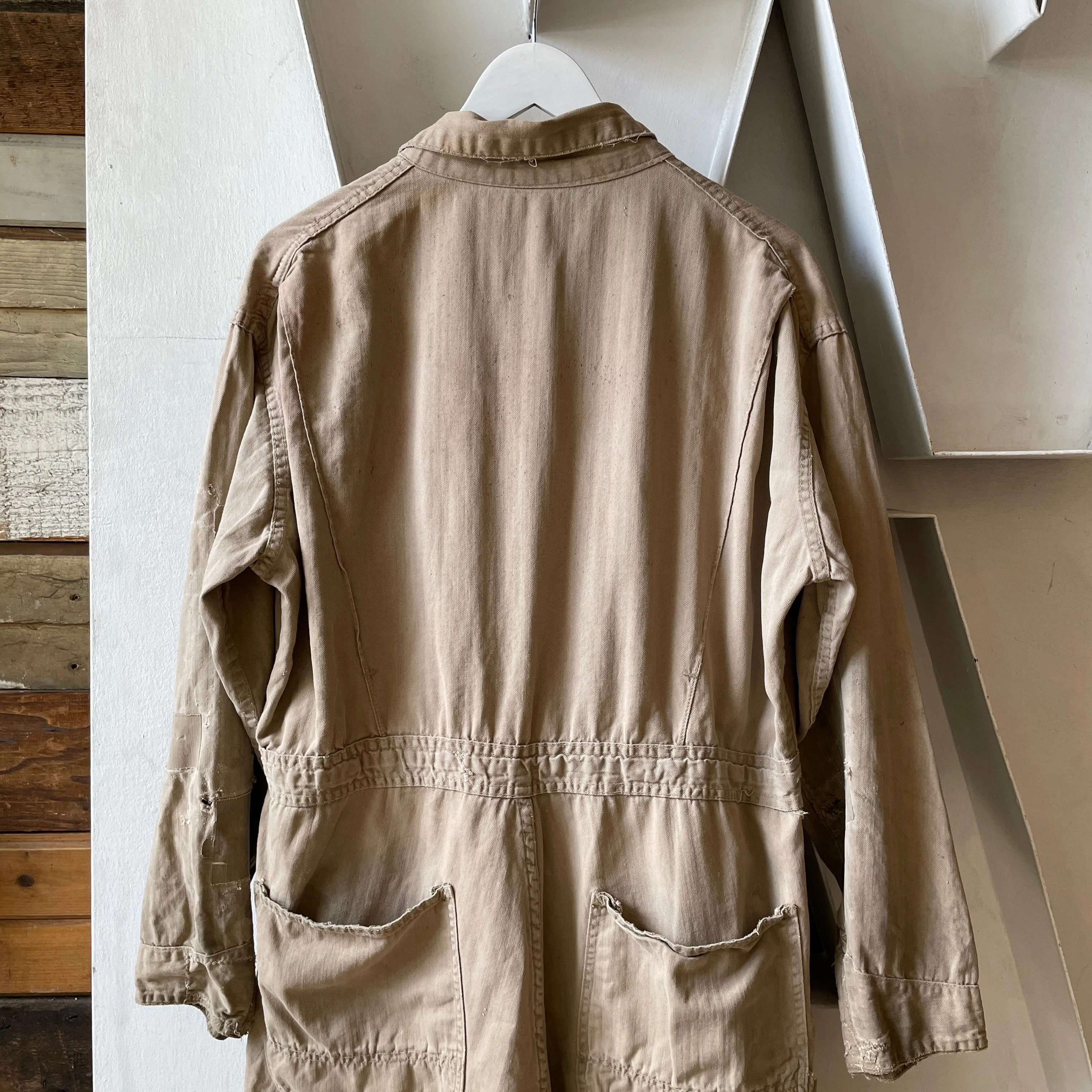 60’s Thrashed Red Kap HBT Modified Fishtail Jacket - Medium