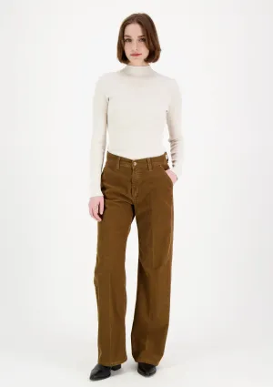 Aada Flare Corduroy Pants Brown