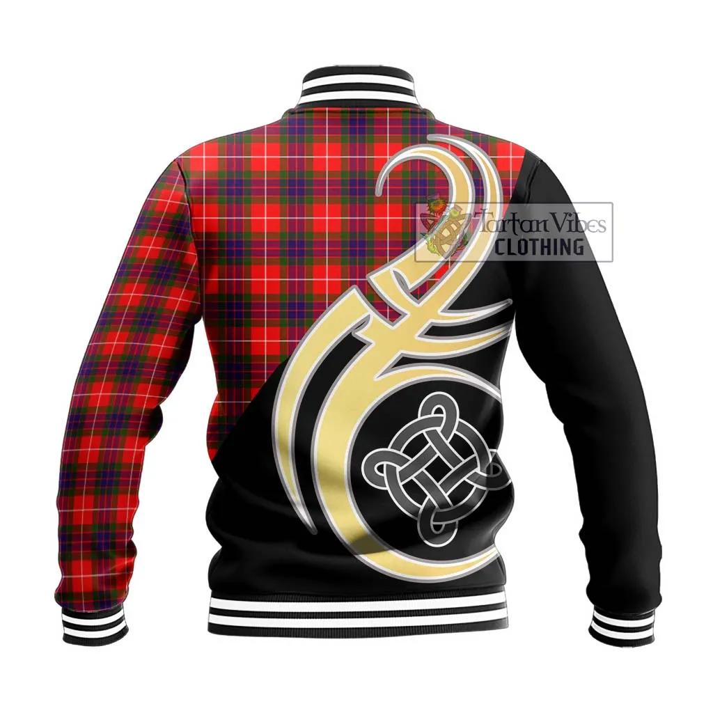 Abernethy Tartan Baseball Jacket with Family Crest and Celtic Symbol Style