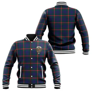 Agnew Tartan Baseball Jacket with Family Crest