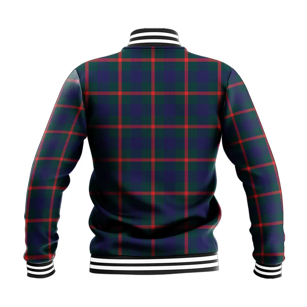 Agnew Tartan Baseball Jacket with Family Crest