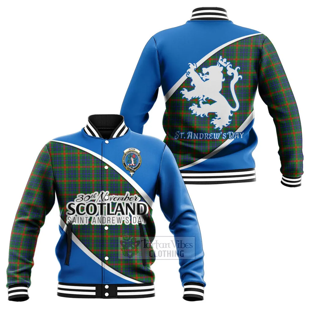 Aiton Family Crest Tartan Baseball Jacket Celebrate Saint Andrew's Day in Style