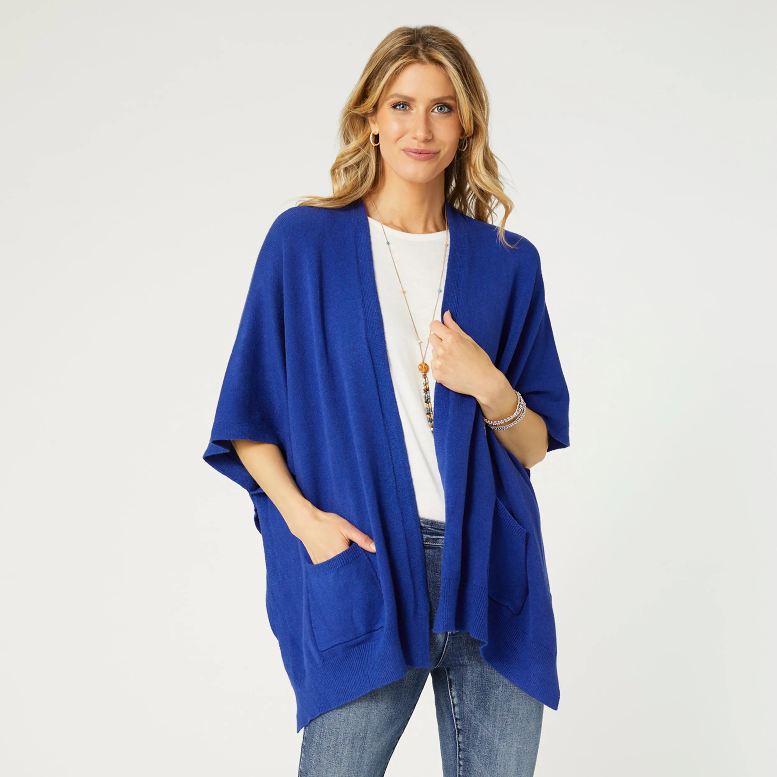 Alani Lightweight Cardigan with Pockets - Cobalt