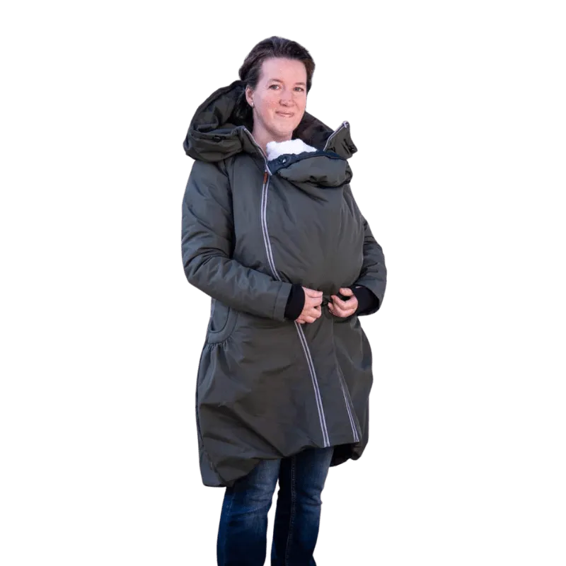 Angel Wings Babywearing Winter Coat Khaki