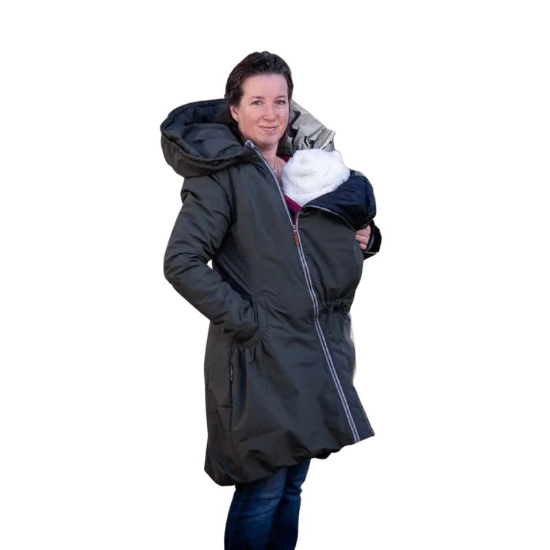 Angel Wings Babywearing Winter Coat Khaki