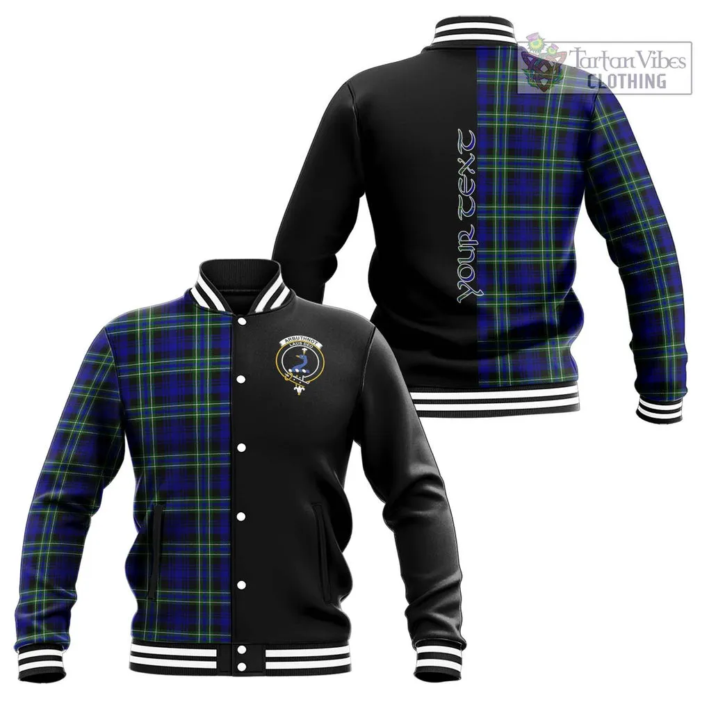 Arbuthnot Modern Tartan Baseball Jacket with Family Crest and Half Of Me Style