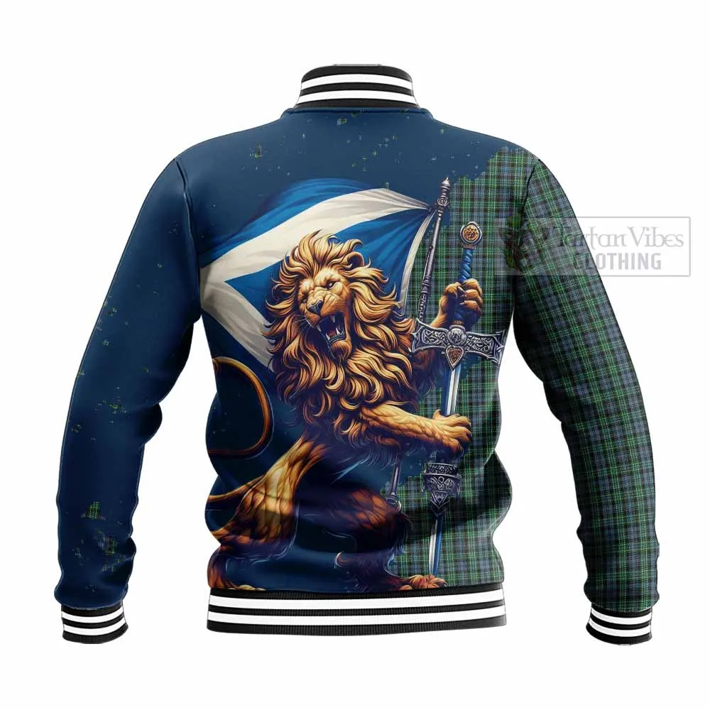 Arbuthnot Tartan Family Crest Baseball Jacket with Scottish Majestic Lion