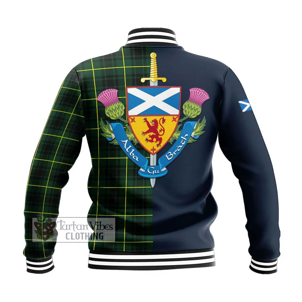 Arthur Modern Tartan Baseball Jacket Alba with Scottish Lion Royal Arm Half Style