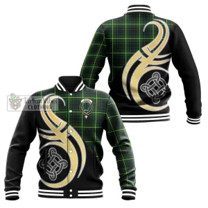 Arthur Modern Tartan Baseball Jacket with Family Crest and Celtic Symbol Style