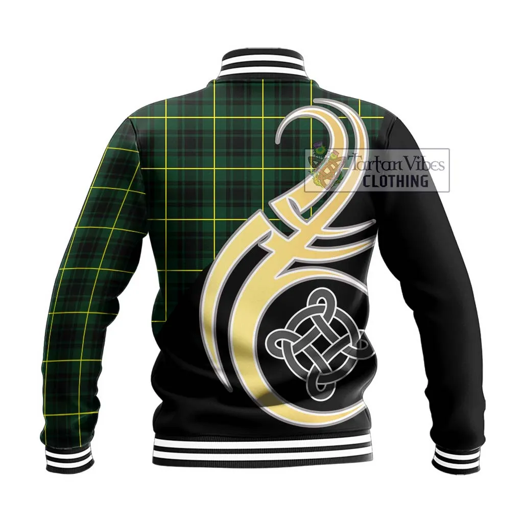 Arthur Modern Tartan Baseball Jacket with Family Crest and Celtic Symbol Style