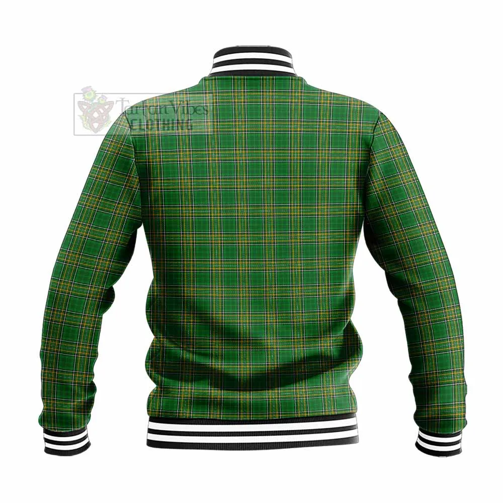 Ashfield Irish Clan Tartan Baseball Jacket with Coat of Arms