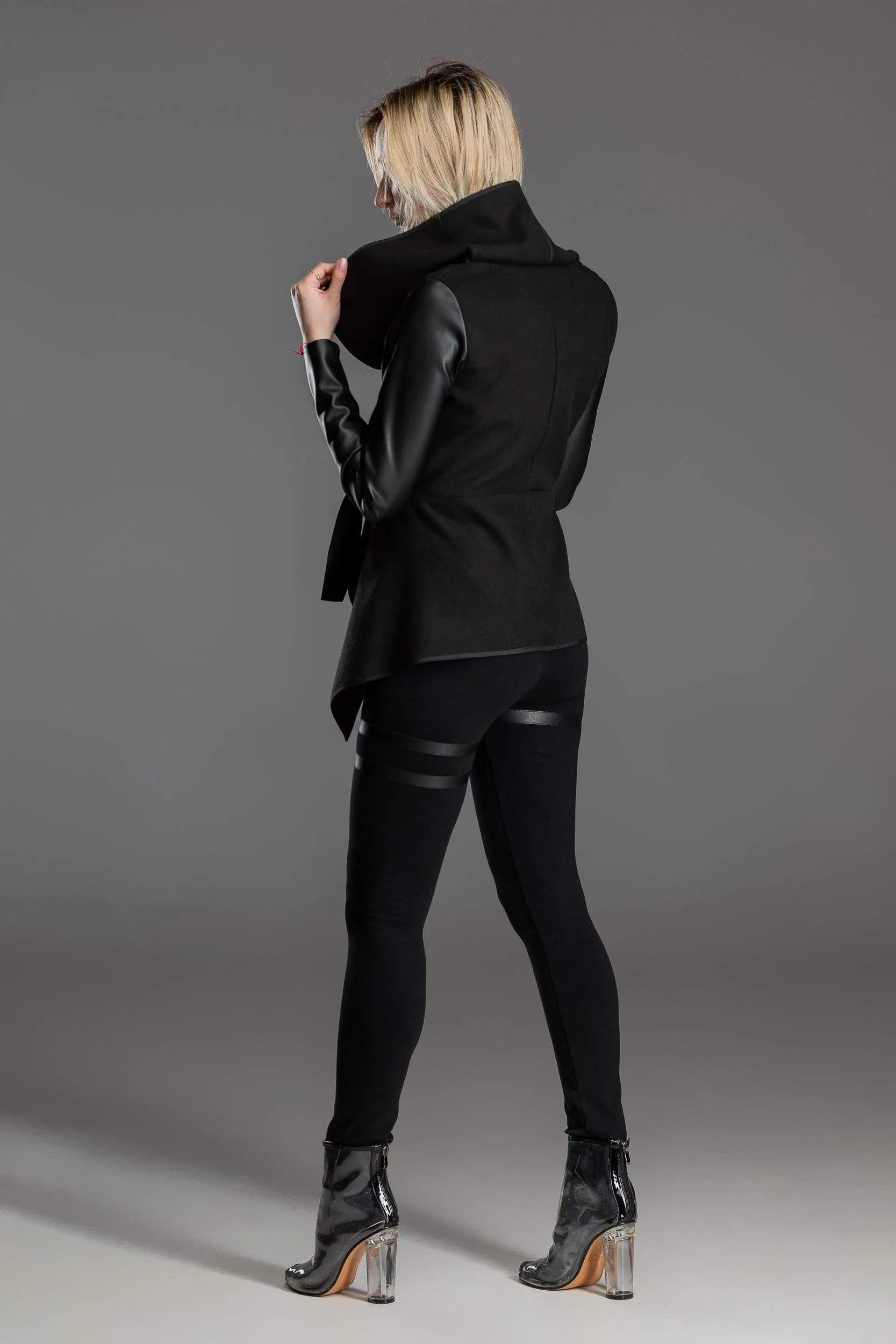 Asymmetric black jacket