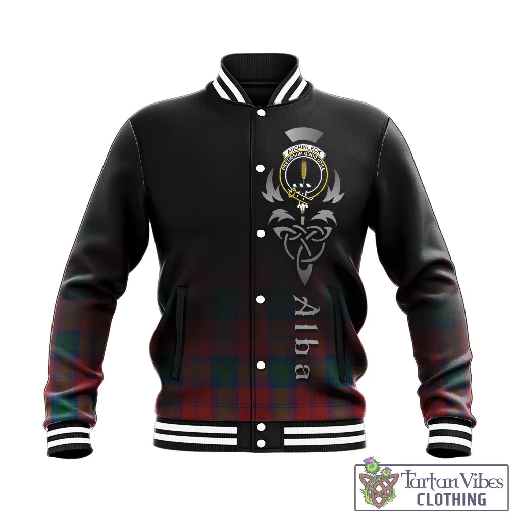 Auchinleck (Affleck) Tartan Baseball Jacket Featuring Alba Gu Brath Family Crest Celtic Inspired