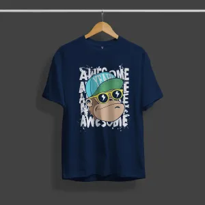 Awesome Monkey  Blue T-Shirt