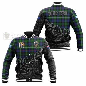 Baillie (Bailey) Crest Tartan Baseball Jacket with New Zealand Silver Fern Half Style