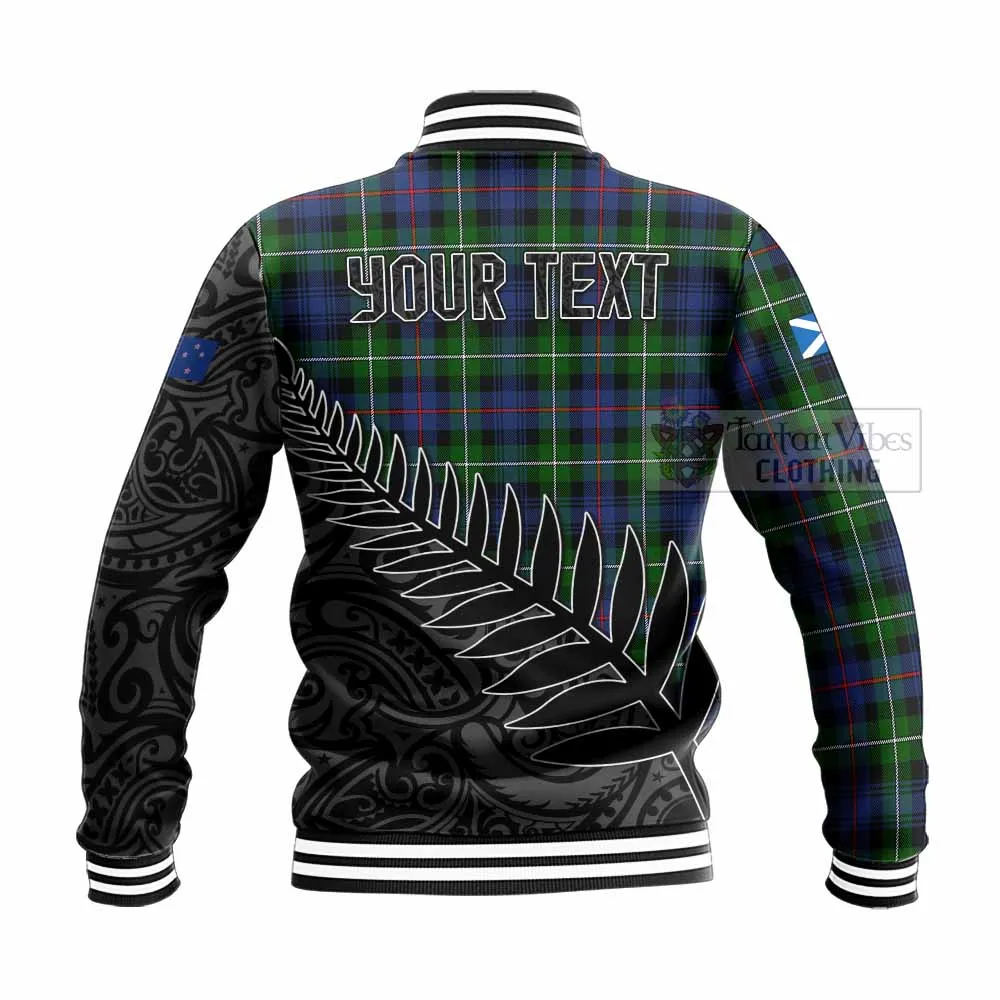 Baillie (Bailey) Crest Tartan Baseball Jacket with New Zealand Silver Fern Half Style