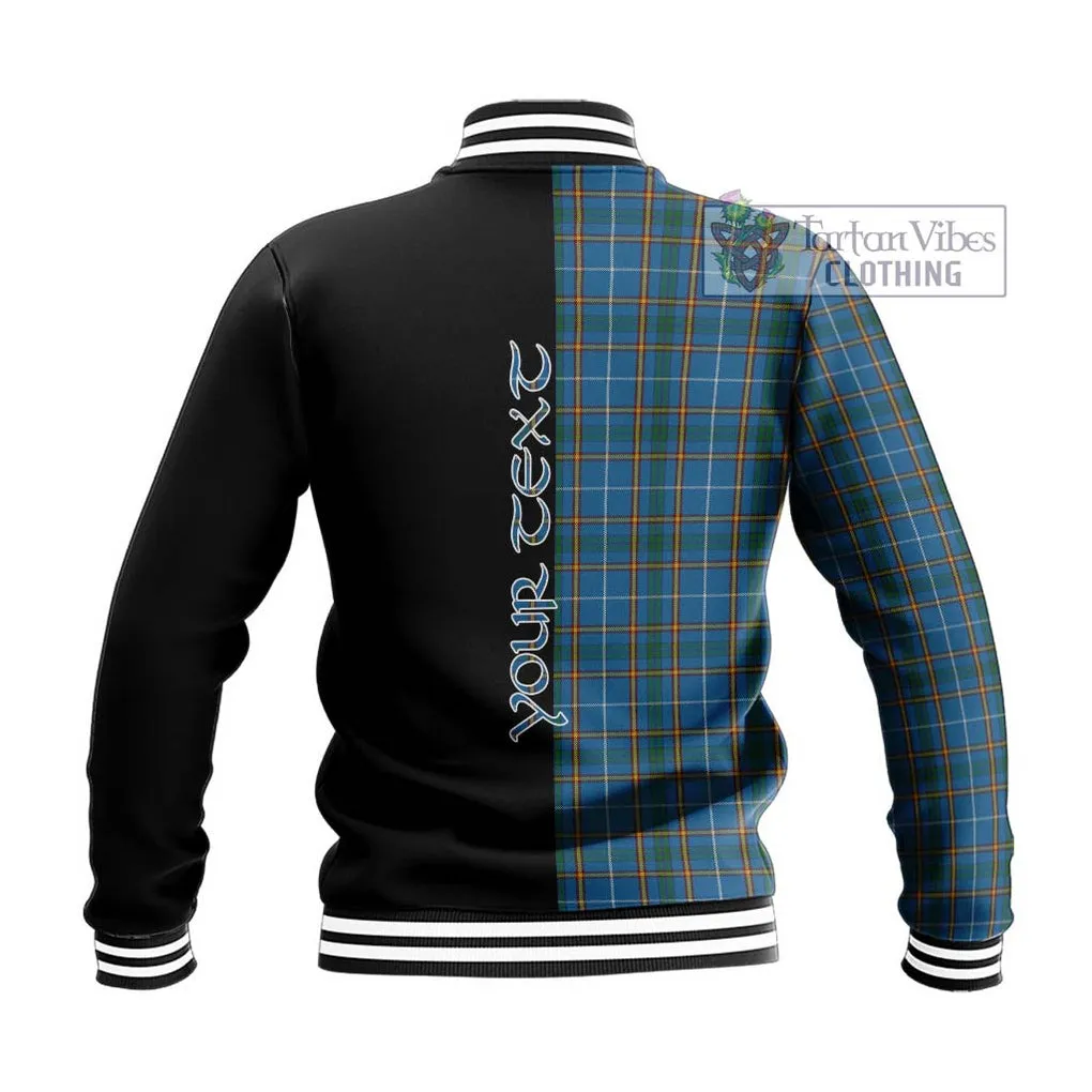 Bain Tartan Baseball Jacket with Family Crest and Half Of Me Style