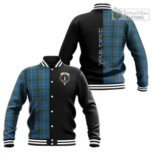 Bain Tartan Baseball Jacket with Family Crest and Half Of Me Style