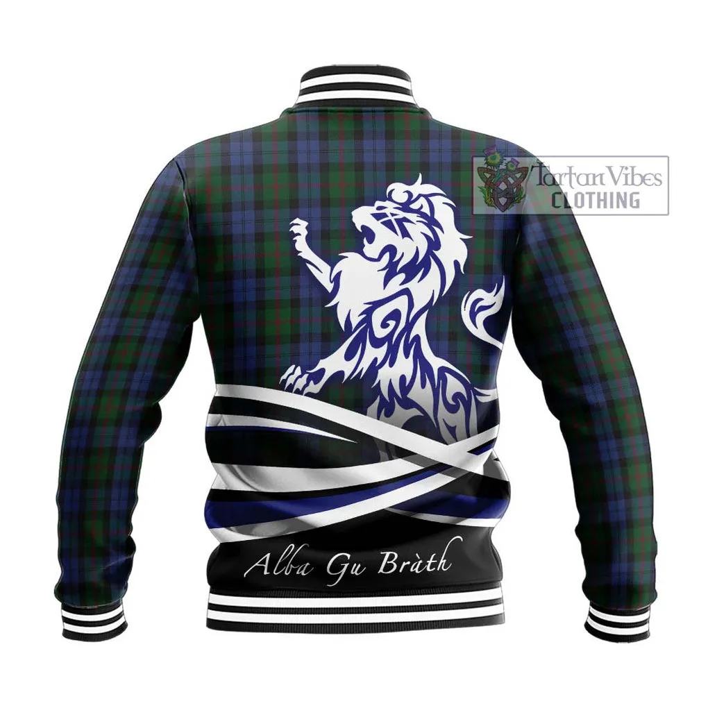 Baird Tartan Baseball Jacket with Alba Gu Brath Regal Lion Emblem