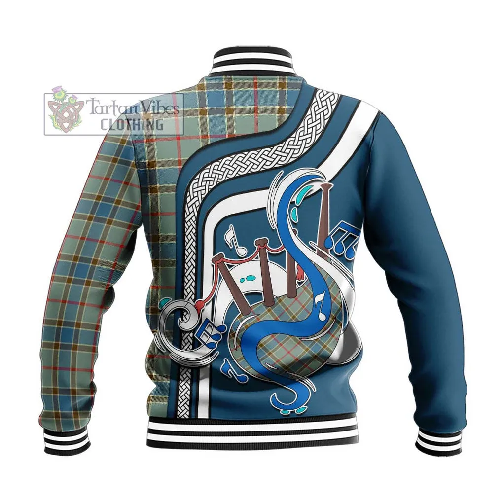 Balfour Blue Tartan Baseball Jacket with Epic Bagpipe Style