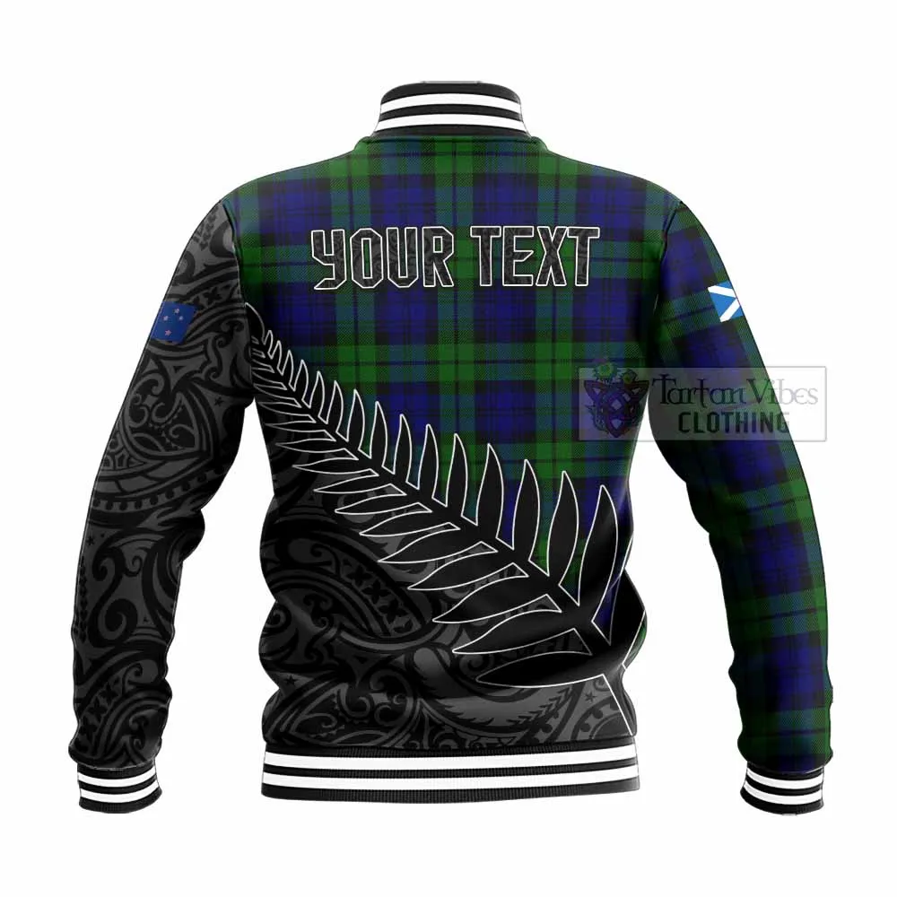 Bannatyne Crest Tartan Baseball Jacket with New Zealand Silver Fern Half Style