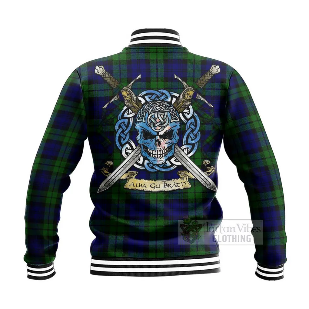 Bannatyne Tartan Baseball Jacket with Family Crest Celtic Skull Style