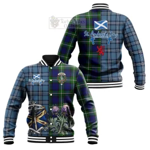 Bannerman Tartan Baseball Jacket Happy St. Andrew's Day Half Tartan Style