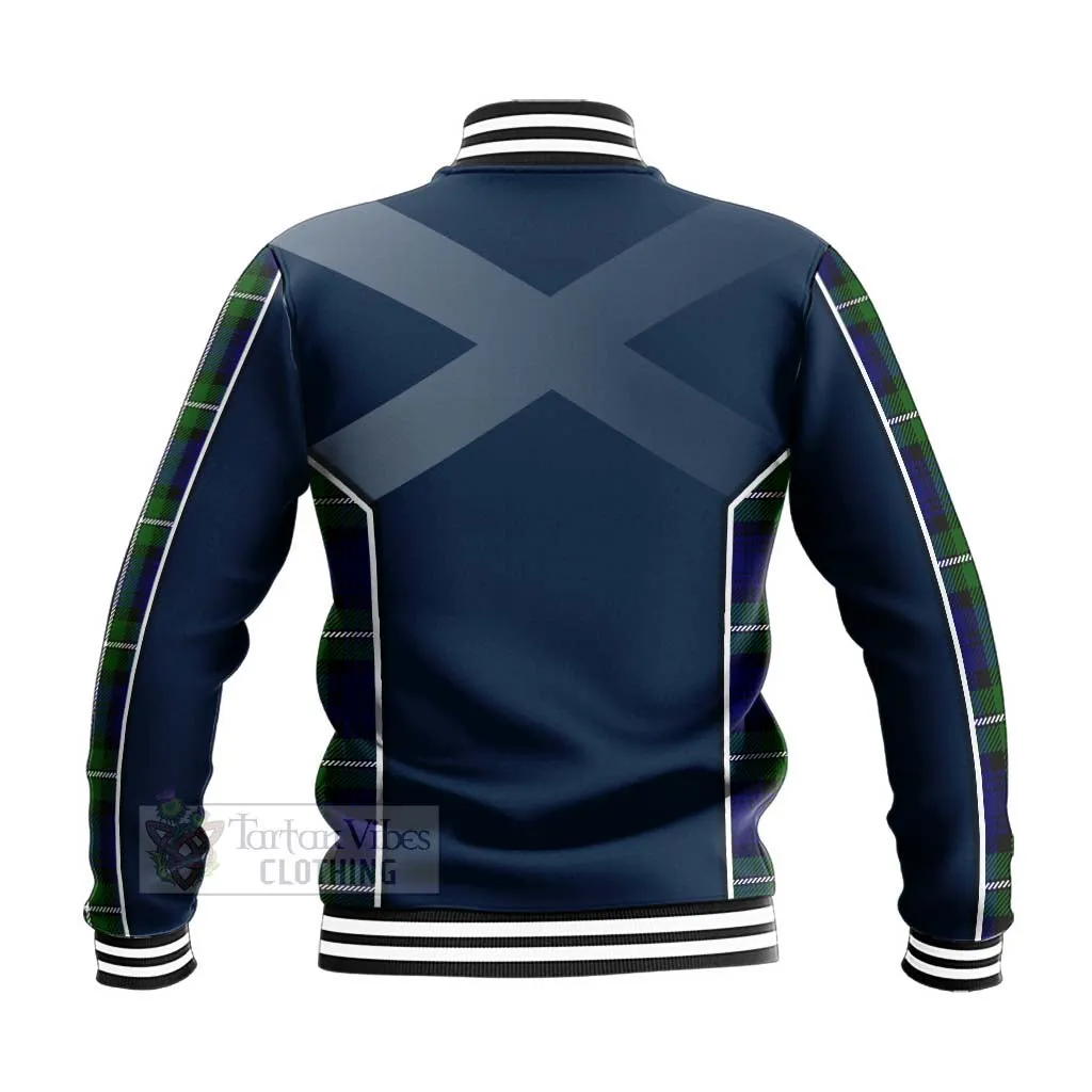 Bannerman Tartan Baseball Jacket with Family Crest and Scottish Thistle Vibes Sport Style