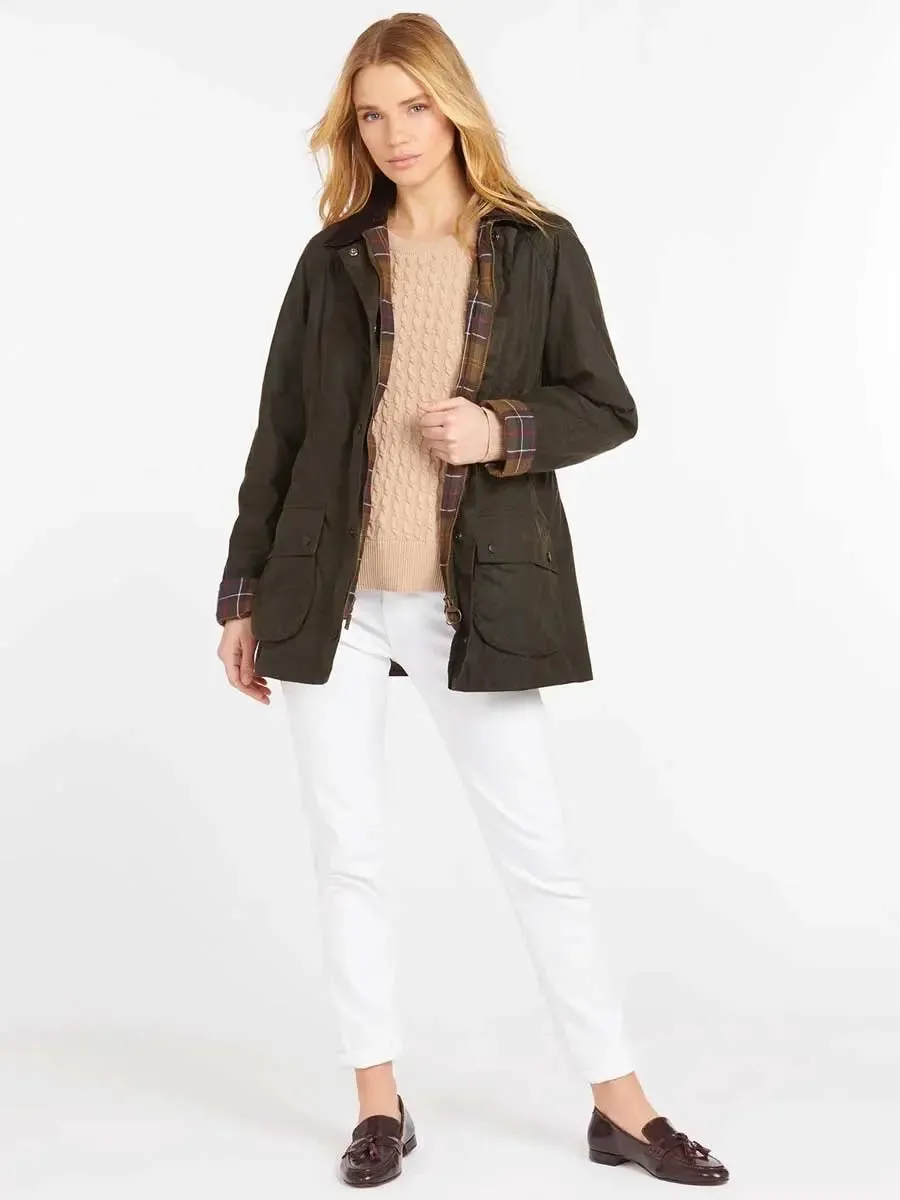 BARBOUR Classic Beadnell Wax Jacket - Womens - Olive