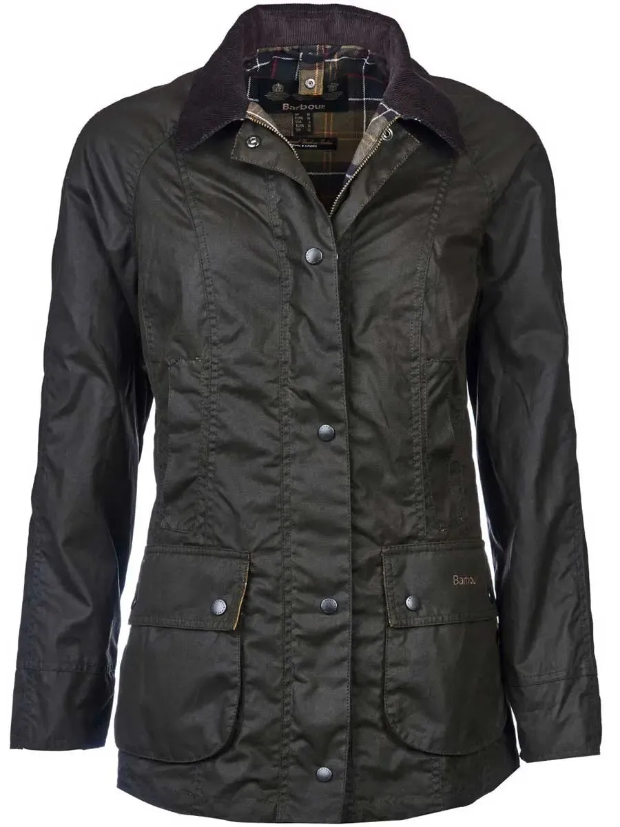 BARBOUR Classic Beadnell Wax Jacket - Womens - Olive