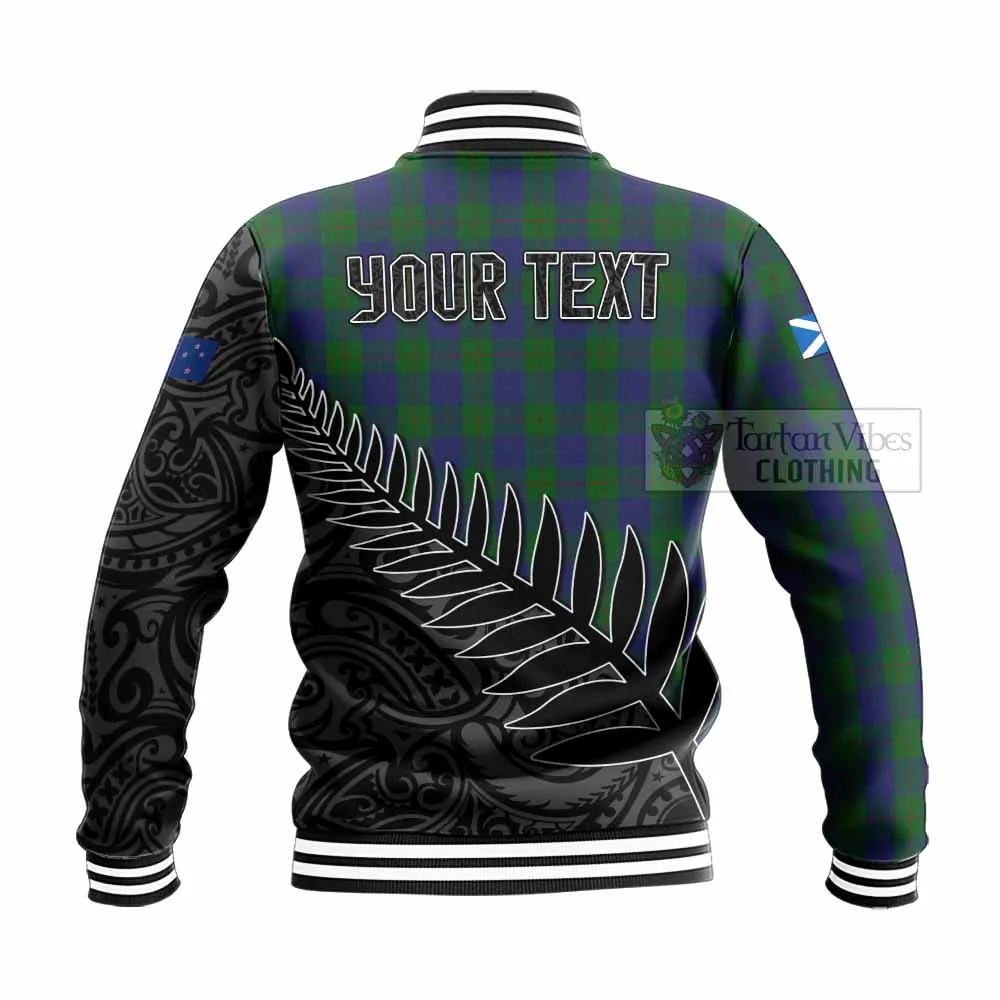 Barclay Crest Tartan Baseball Jacket with New Zealand Silver Fern Half Style