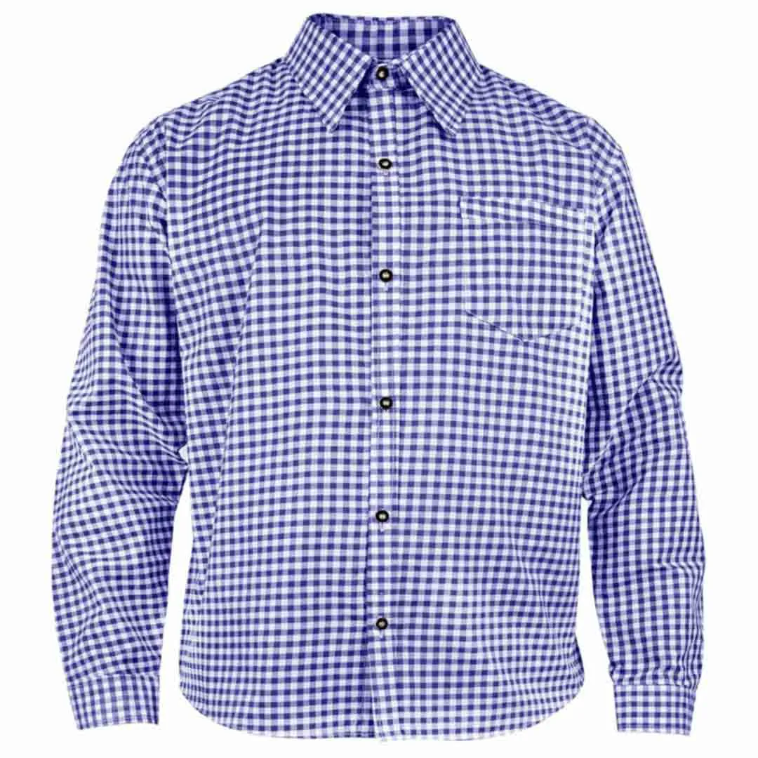 Bavarian Men Shirt Checked Sea Blue