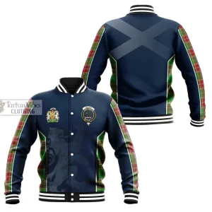 Baxter Modern Tartan Baseball Jacket with Family Crest and Lion Rampant Vibes Sport Style