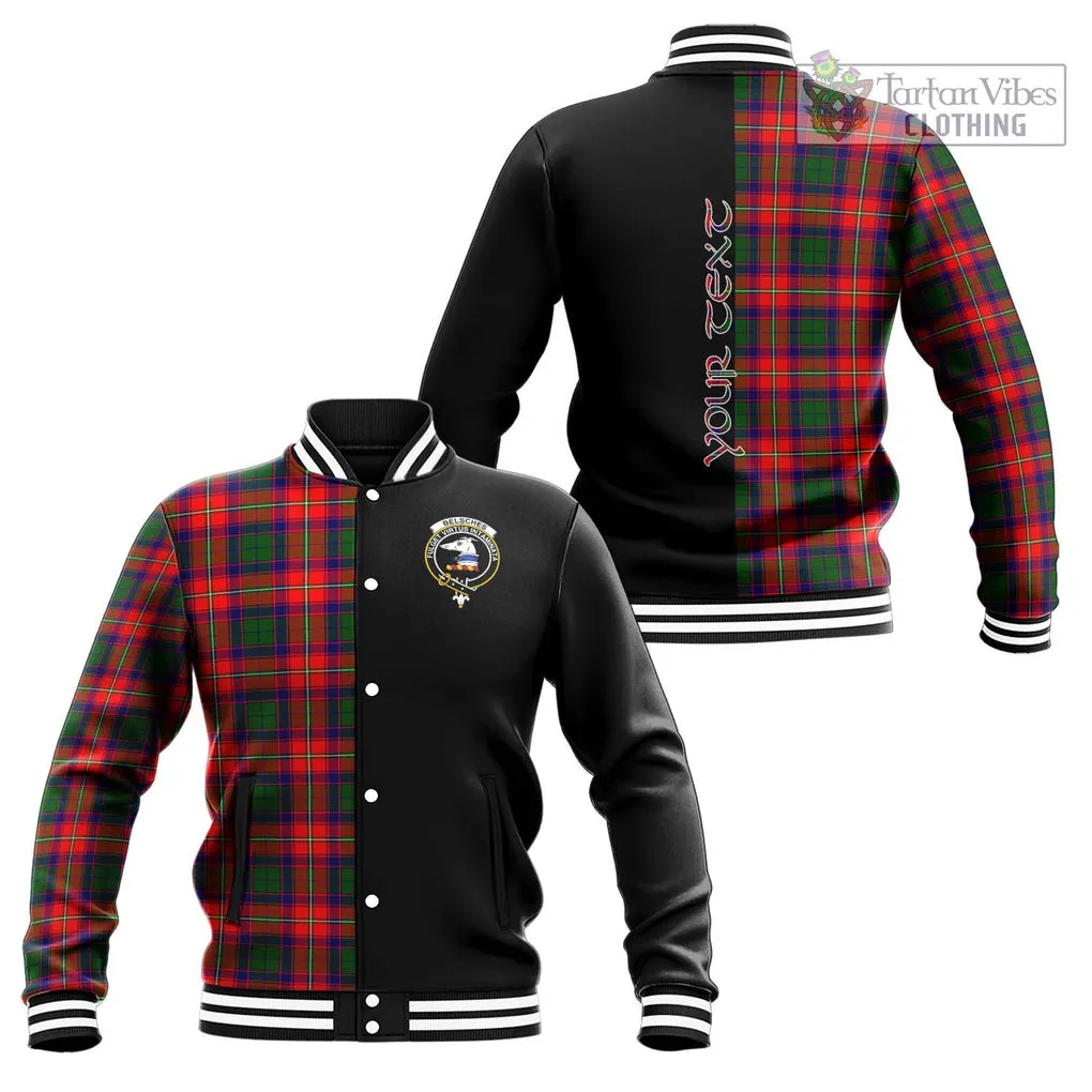 Belsches Tartan Baseball Jacket with Family Crest and Half Of Me Style