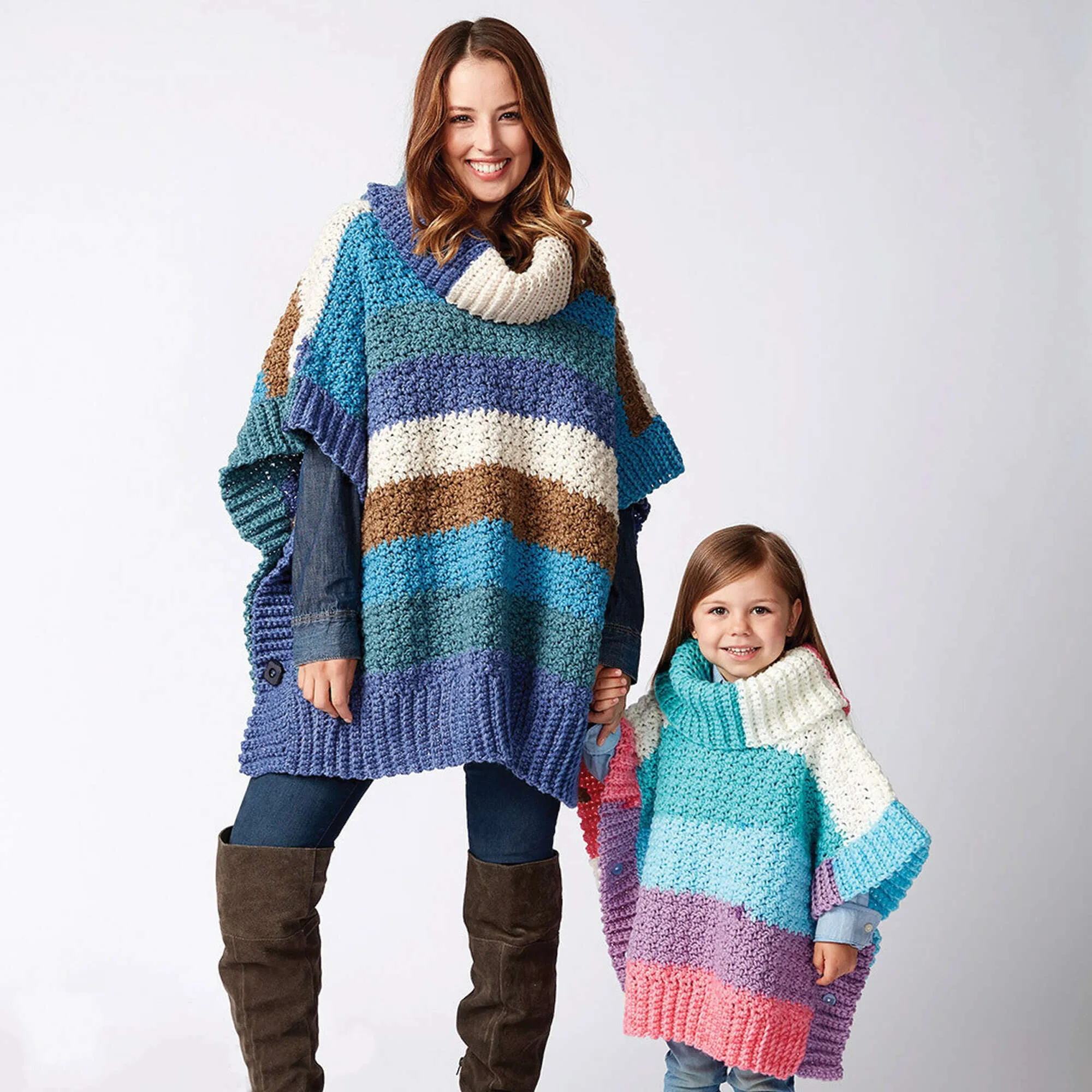 Bernat Mom And Me Crochet Ponchos