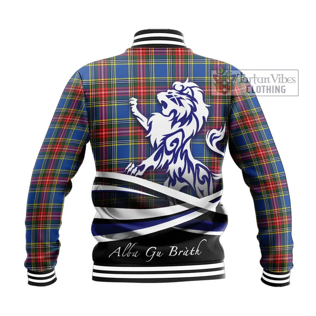 Bethune Tartan Baseball Jacket with Alba Gu Brath Regal Lion Emblem