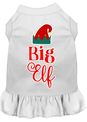 Big Elf Screen Print Dog Dress White Xxxl