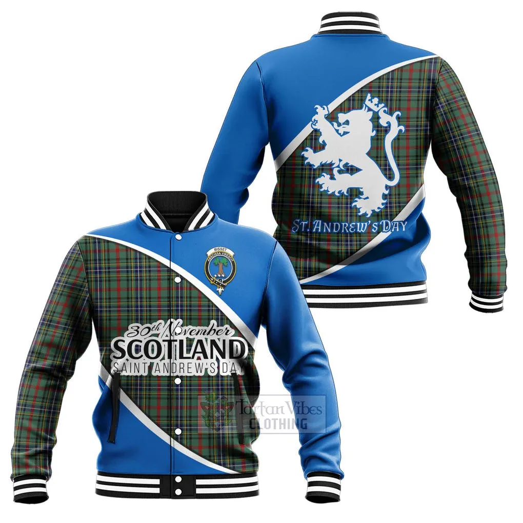 Bisset Family Crest Tartan Baseball Jacket Celebrate Saint Andrew's Day in Style