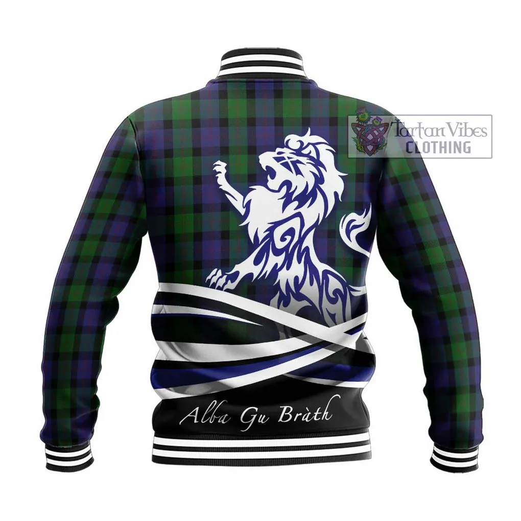 Blair Tartan Baseball Jacket with Alba Gu Brath Regal Lion Emblem