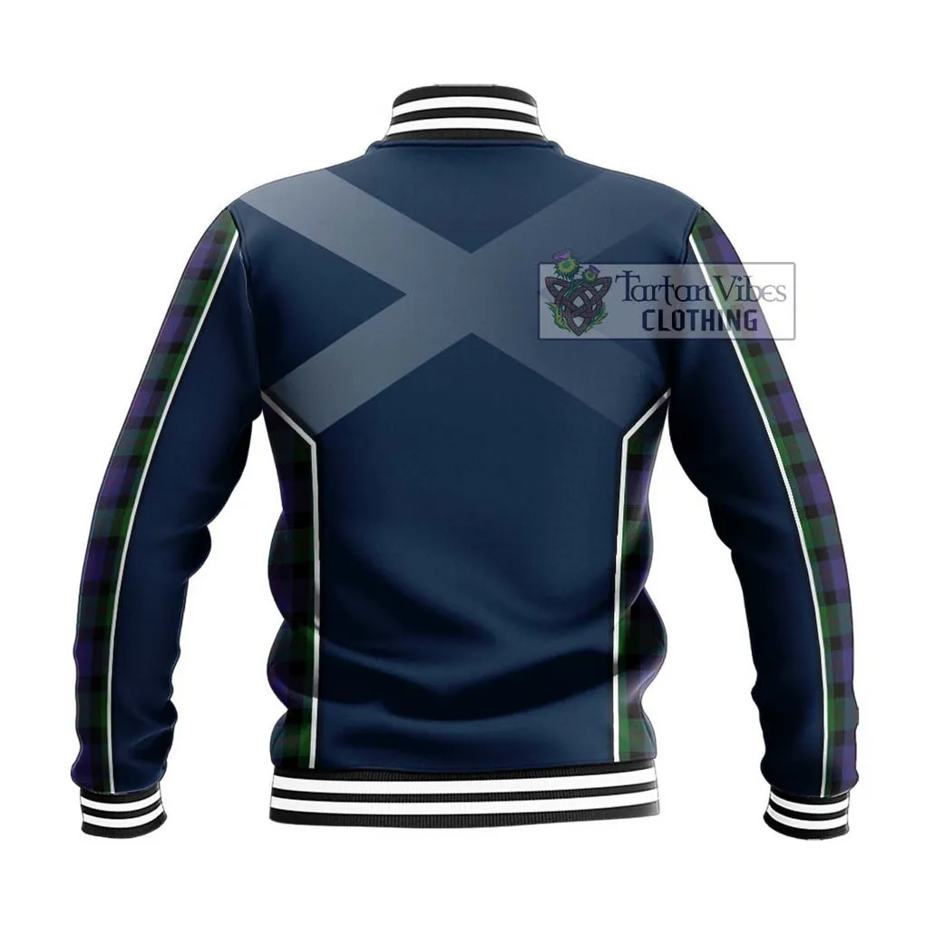 Blair Tartan Baseball Jacket with Family Crest and Lion Rampant Vibes Sport Style