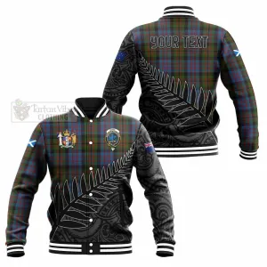 Bowie Crest Tartan Baseball Jacket with New Zealand Silver Fern Half Style