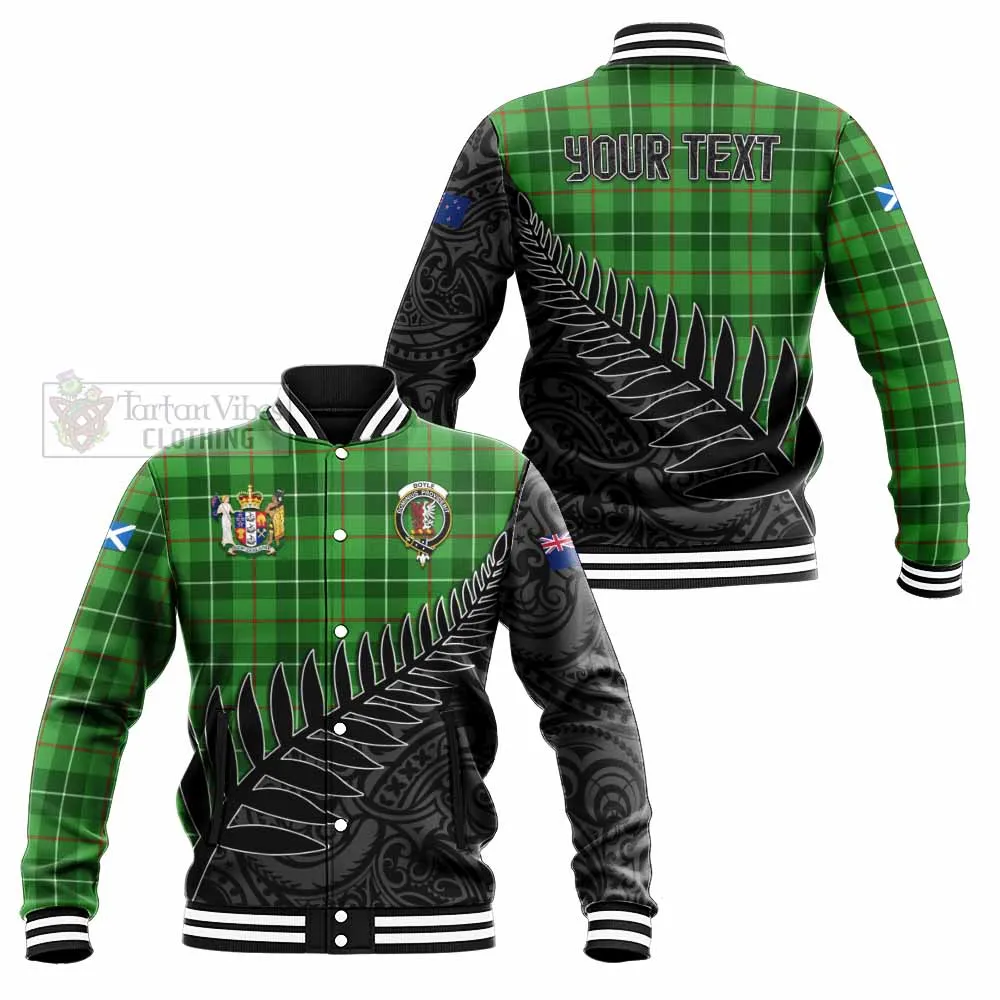 Boyle Crest Tartan Baseball Jacket with New Zealand Silver Fern Half Style