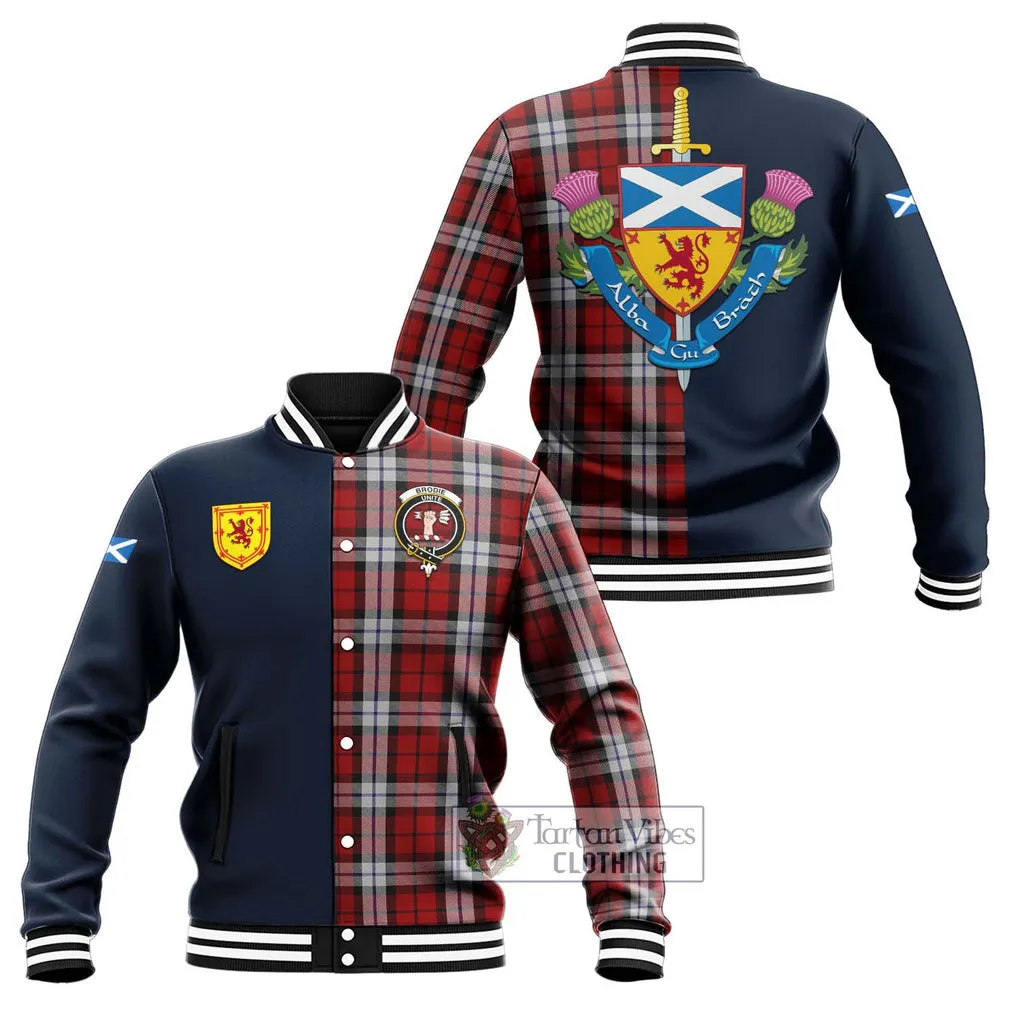 Brodie Dress Tartan Baseball Jacket Alba with Scottish Lion Royal Arm Half Style