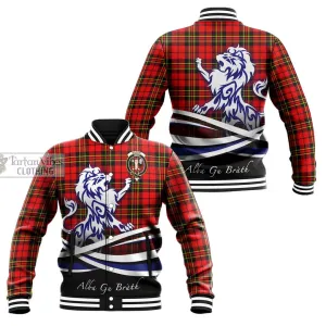 Brodie Modern Tartan Baseball Jacket with Alba Gu Brath Regal Lion Emblem