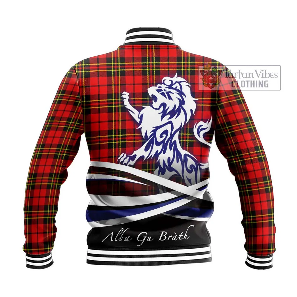 Brodie Modern Tartan Baseball Jacket with Alba Gu Brath Regal Lion Emblem