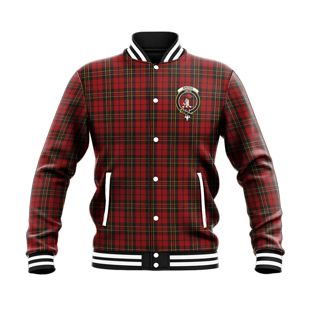 Brodie Tartan Baseball Jacket with Family Crest