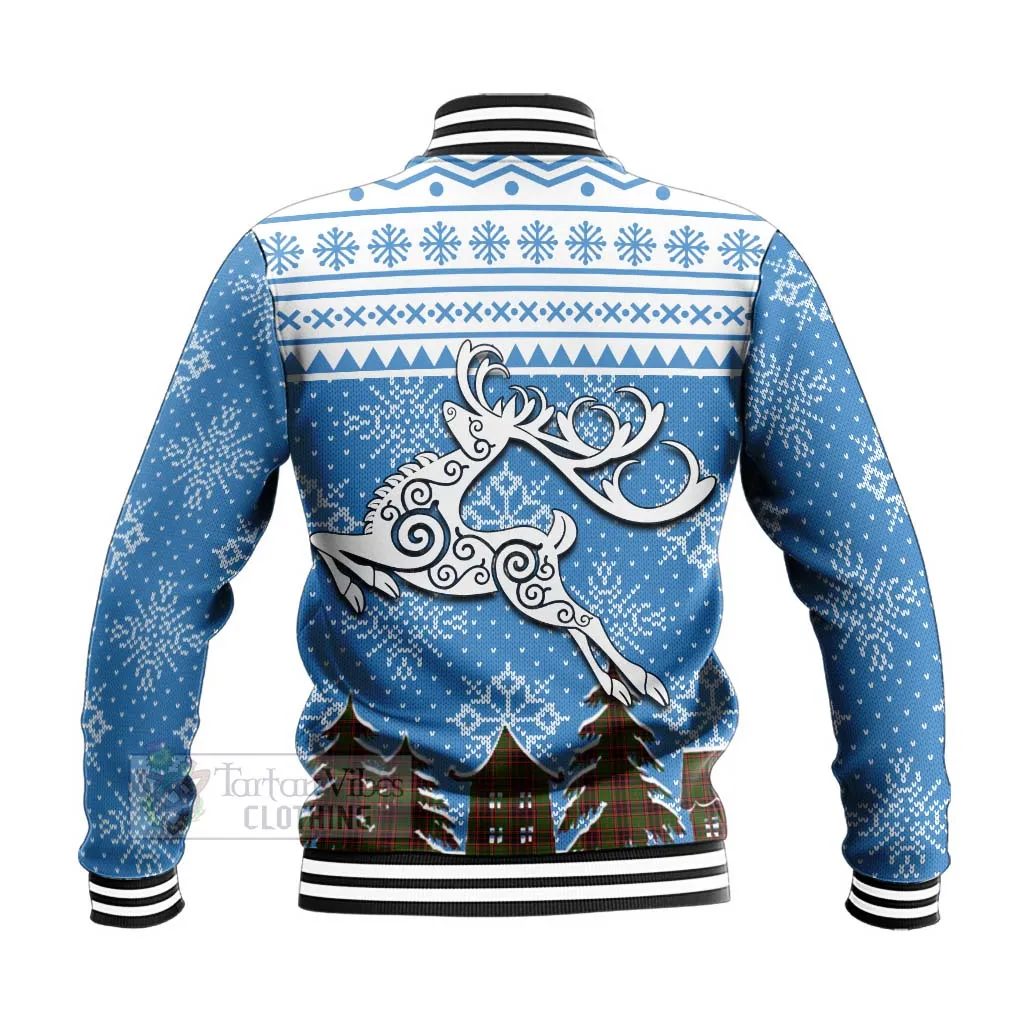 Buchan Clan Christmas Baseball Jacket Celtic Reindeer Style