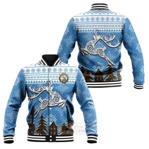 Buchan Clan Christmas Baseball Jacket Celtic Reindeer Style