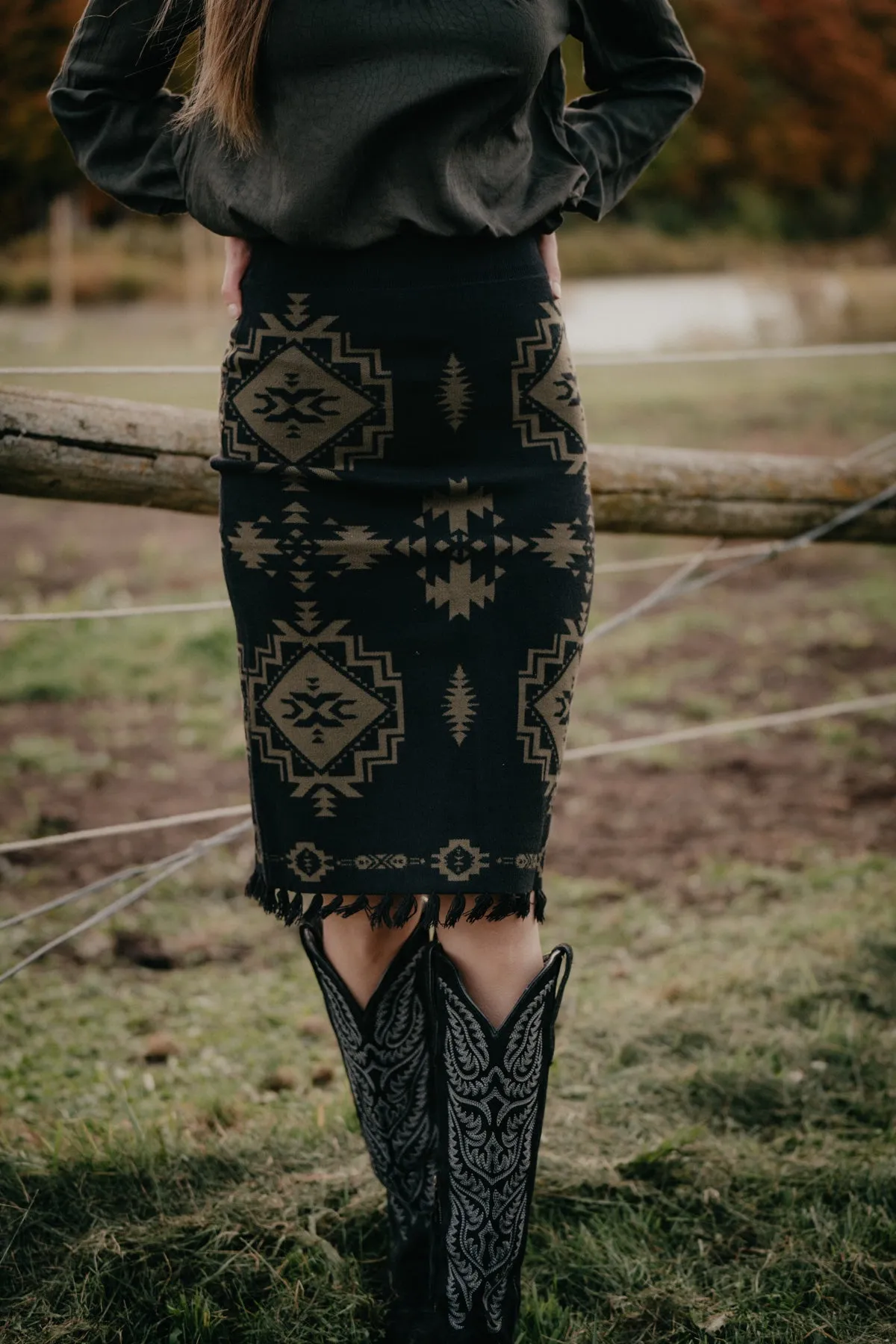 'Caldera' Black / Relic Sweater Skirt by Ariat (XS - XXL)